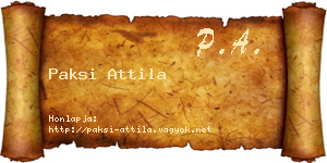 Paksi Attila névjegykártya